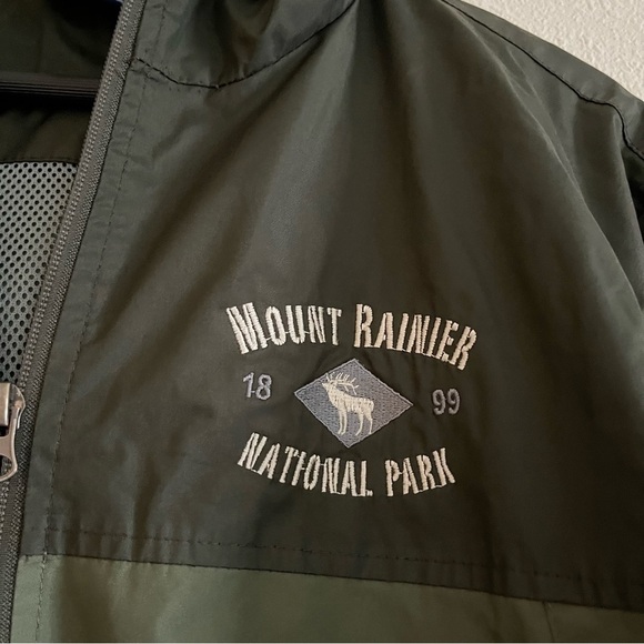 Polar Sportswear Mount Rainer National Park Green Rain Jacket Size Small - Picture 4 of 10